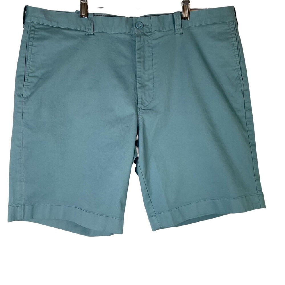 J.CREW Flex Chino Shorts Casual Mens 38 x 9 Blue Flat Front Cotton Blend